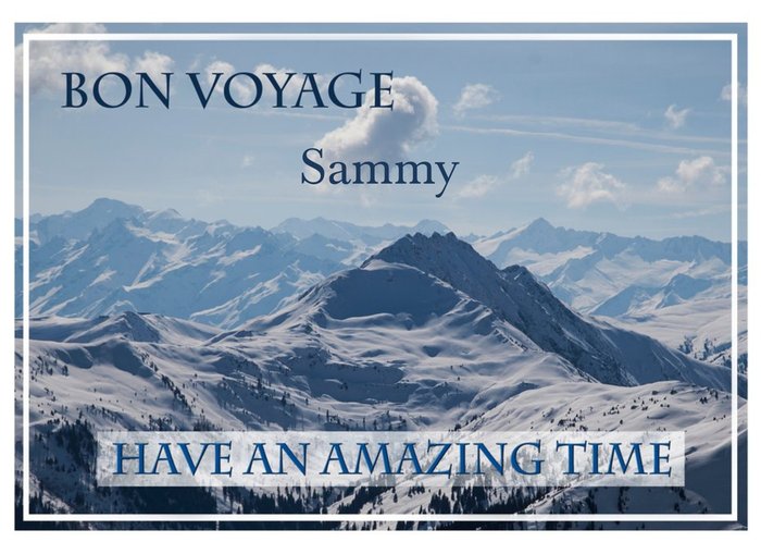 Alex Sharp Photography Mountain Personalised Bon Voyage Card