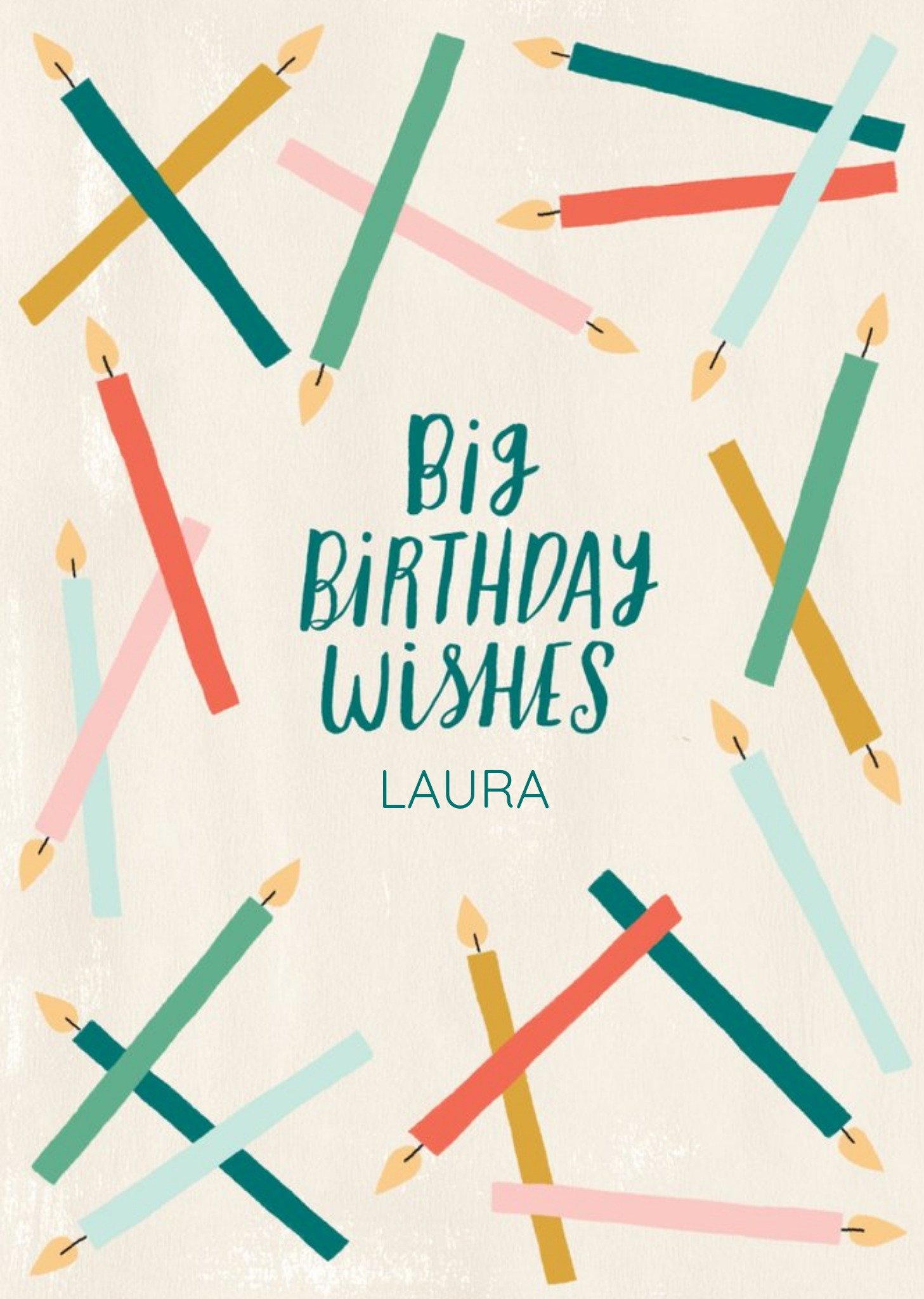 Moonpig Big Birthday Wishes Candle Card, Large