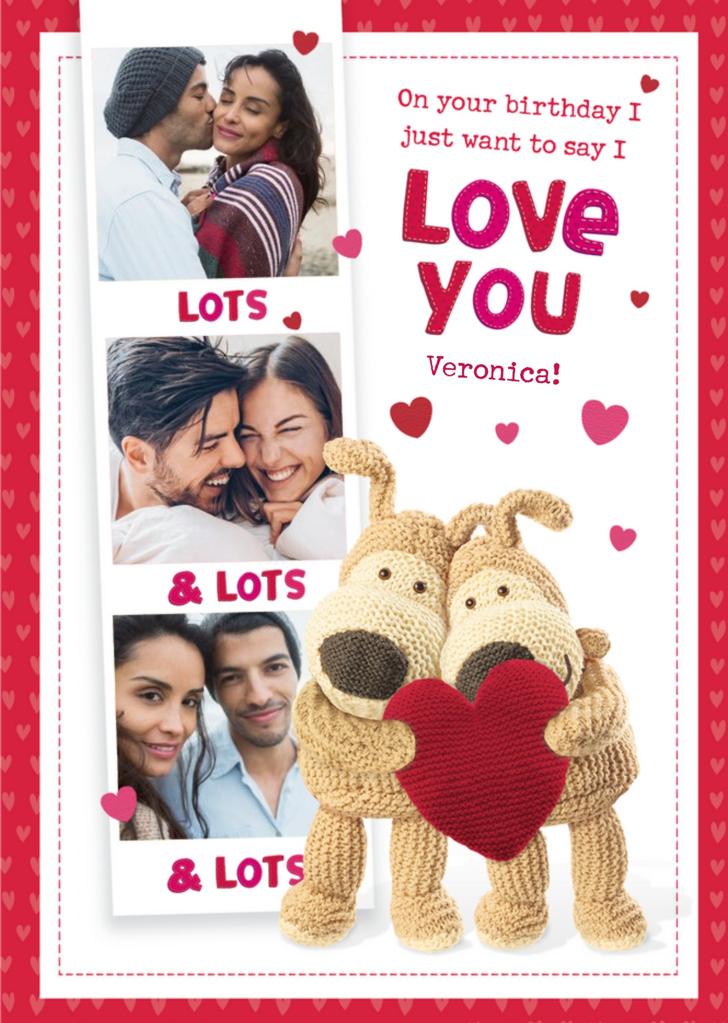 Cute Boofle Just Want To Say I Love You Photo Upload Birthday Card, Large