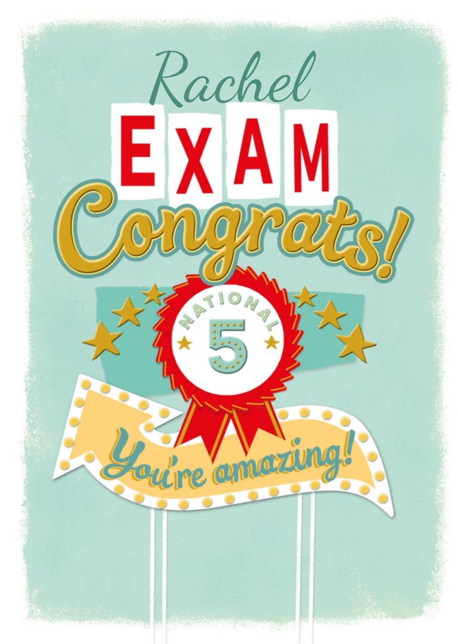 Moonpig Hotchpotch Illustrated Congratulations Daughter Exams Modern Card, Large