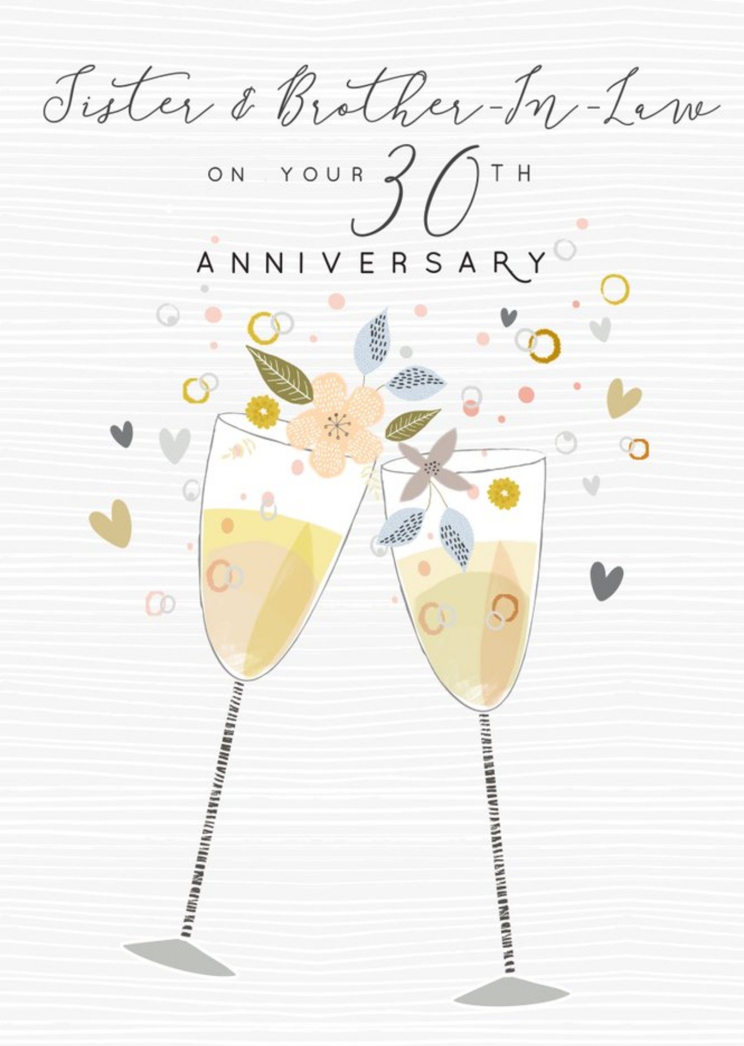 Laura Darrington Modern Champagne Flutes Mum And Dad 30th Anniversary Card Ecard