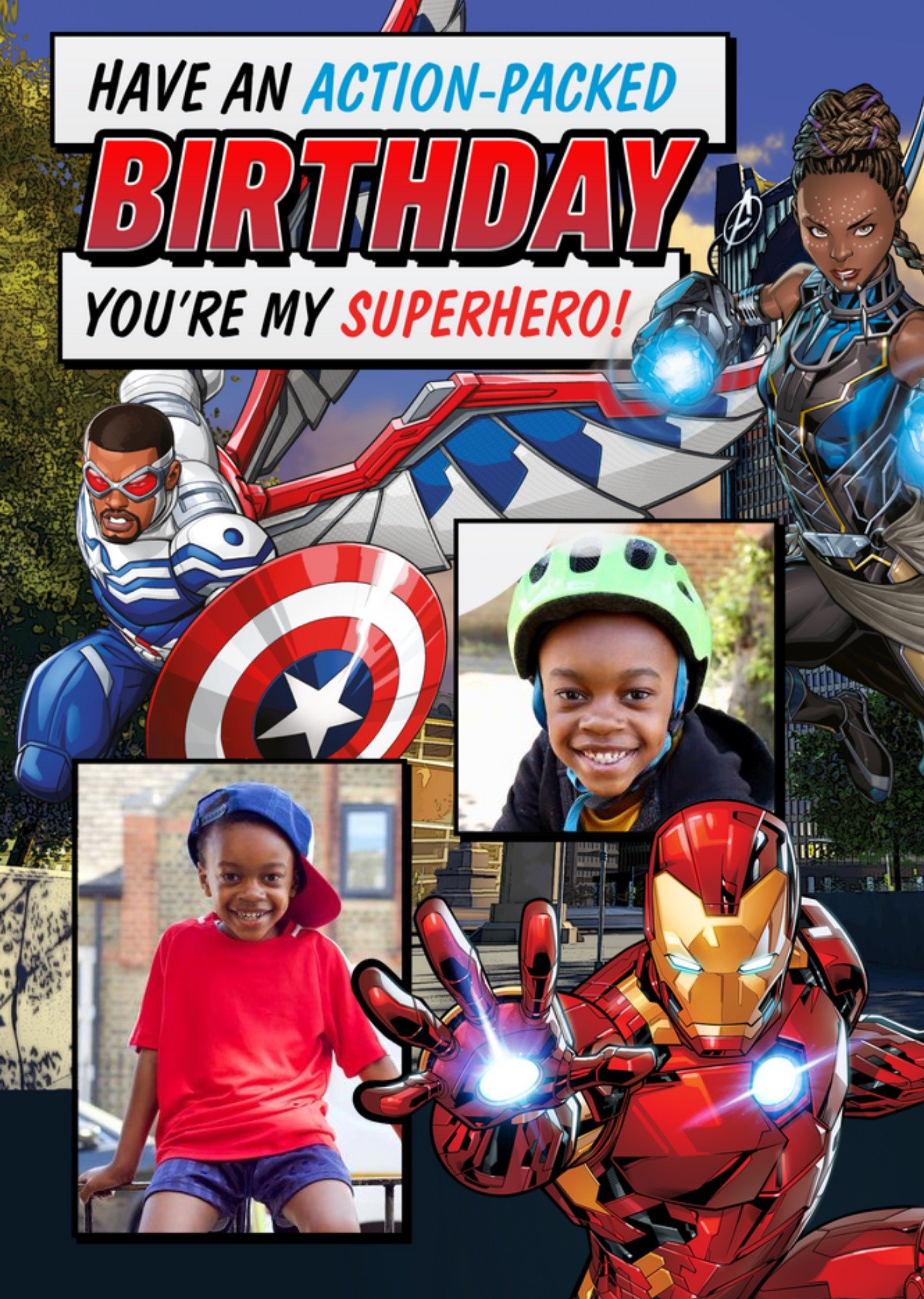 Marvel Avengers Photo Upload Birthday Card, Large