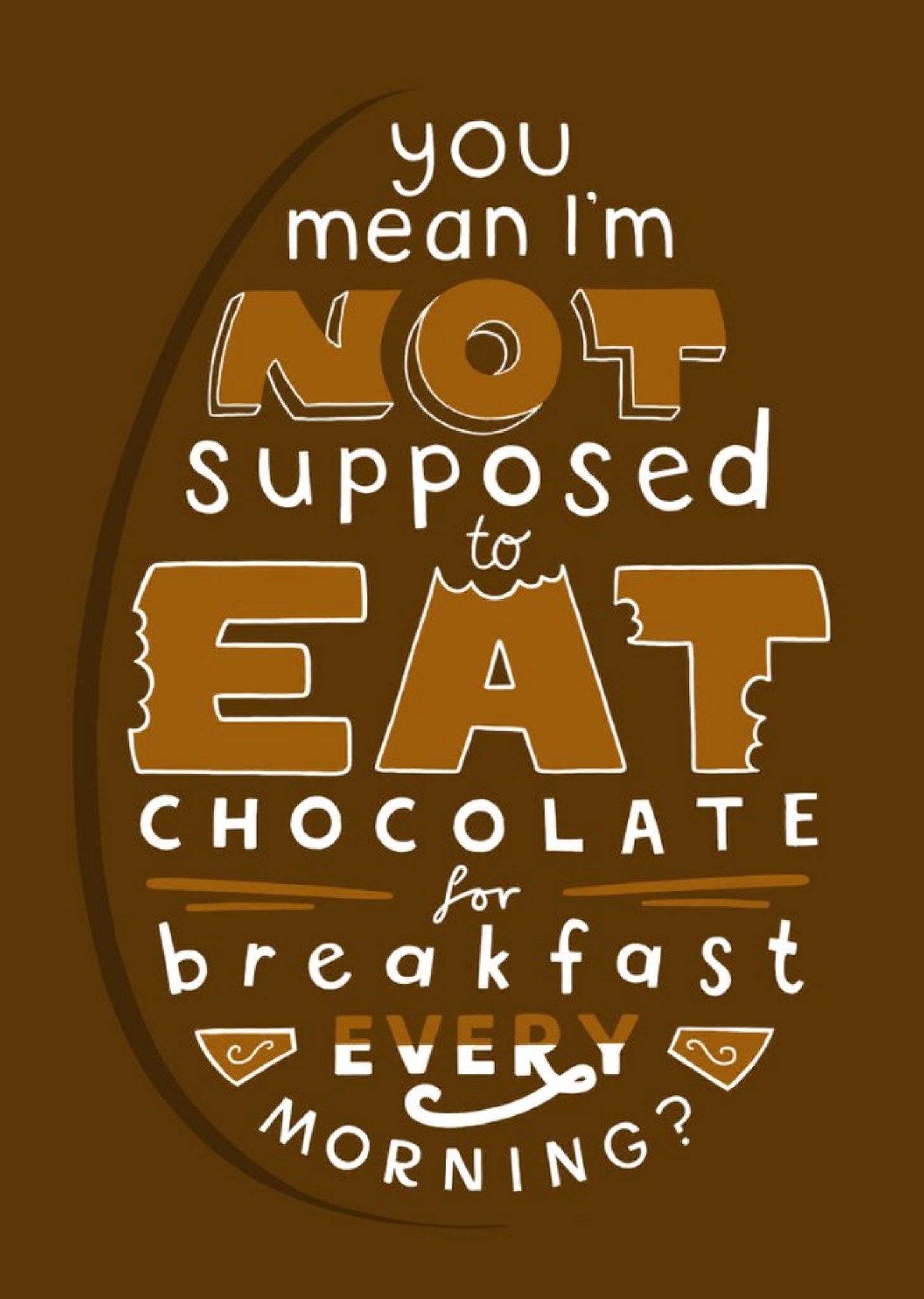 Moonpig Chocolate For Breakfast Easter Card, Large