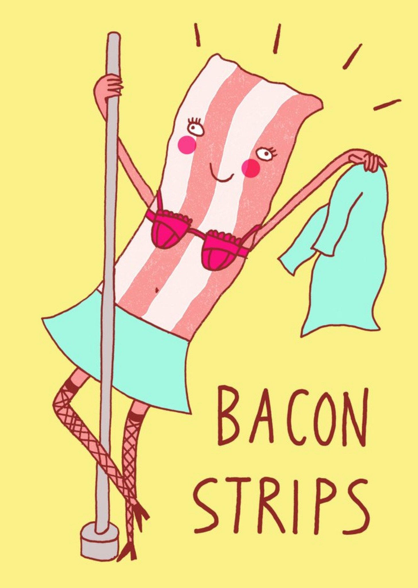 Moonpig Funny Bacon Strips Card, Large