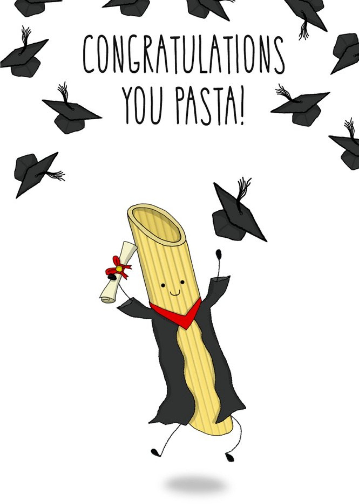 Illustrated Pasta Graduation Pun Congratulations You Passed Card Ecard