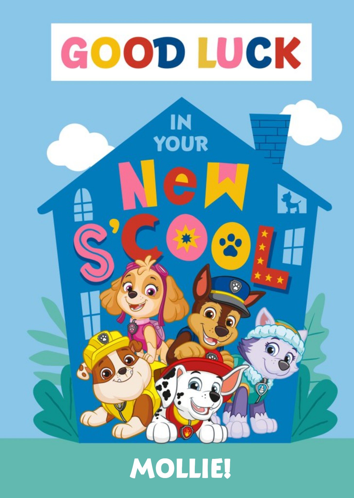 Nickelodeon Paw Patrol Good Luck New School Card