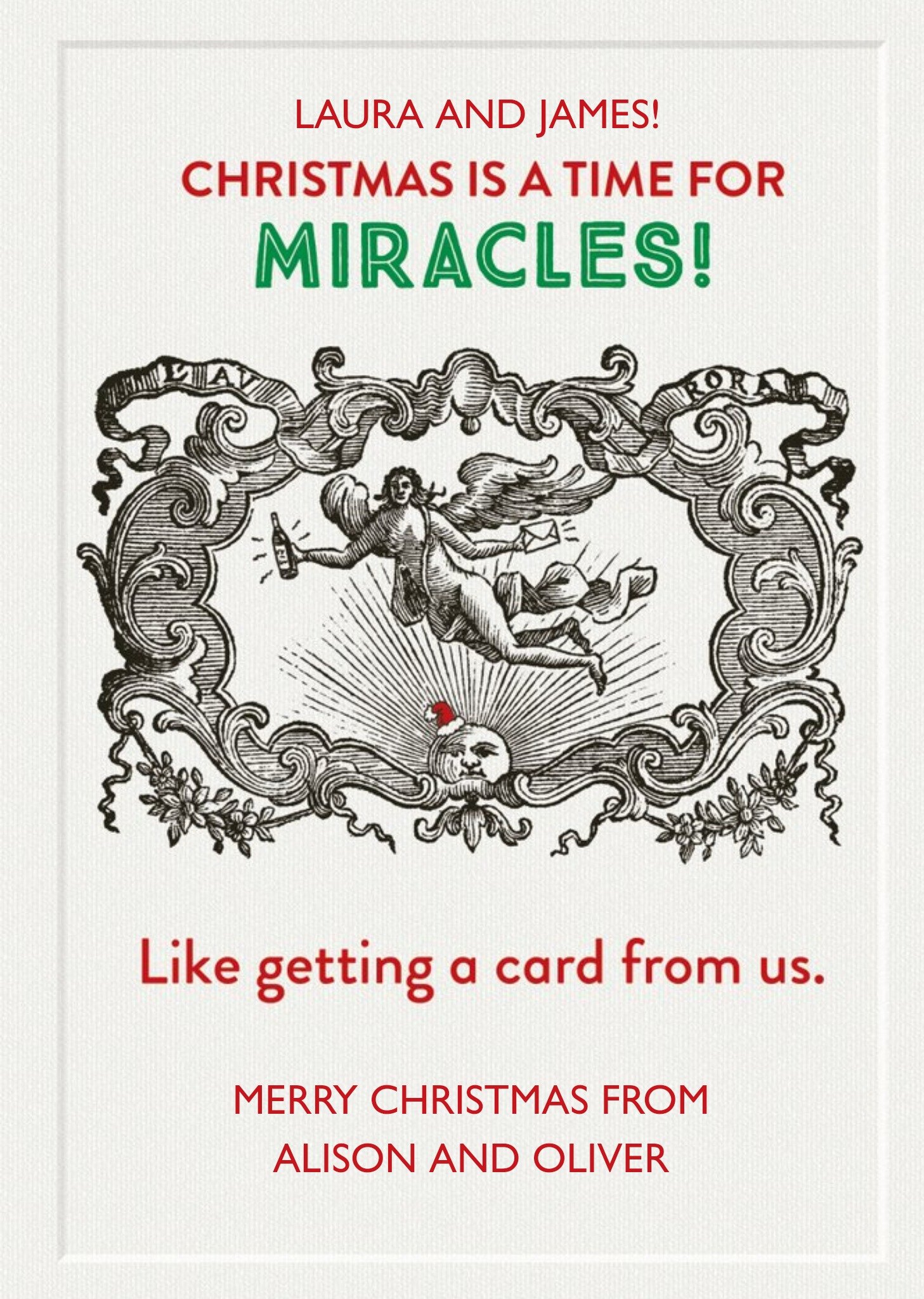 Moonpig Personalised Christmas Miracles Card Ecard