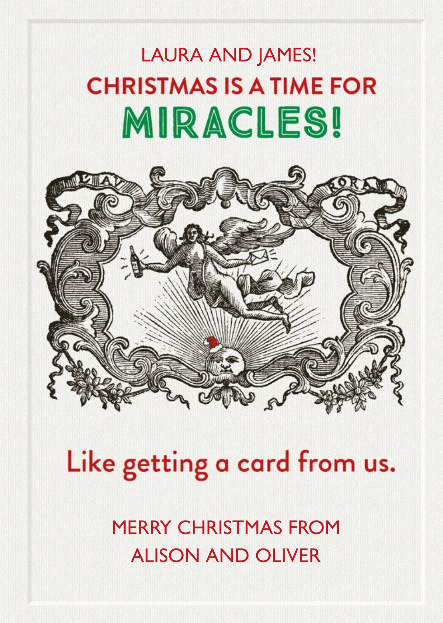 Personalised Christmas Miracles Card Ecard