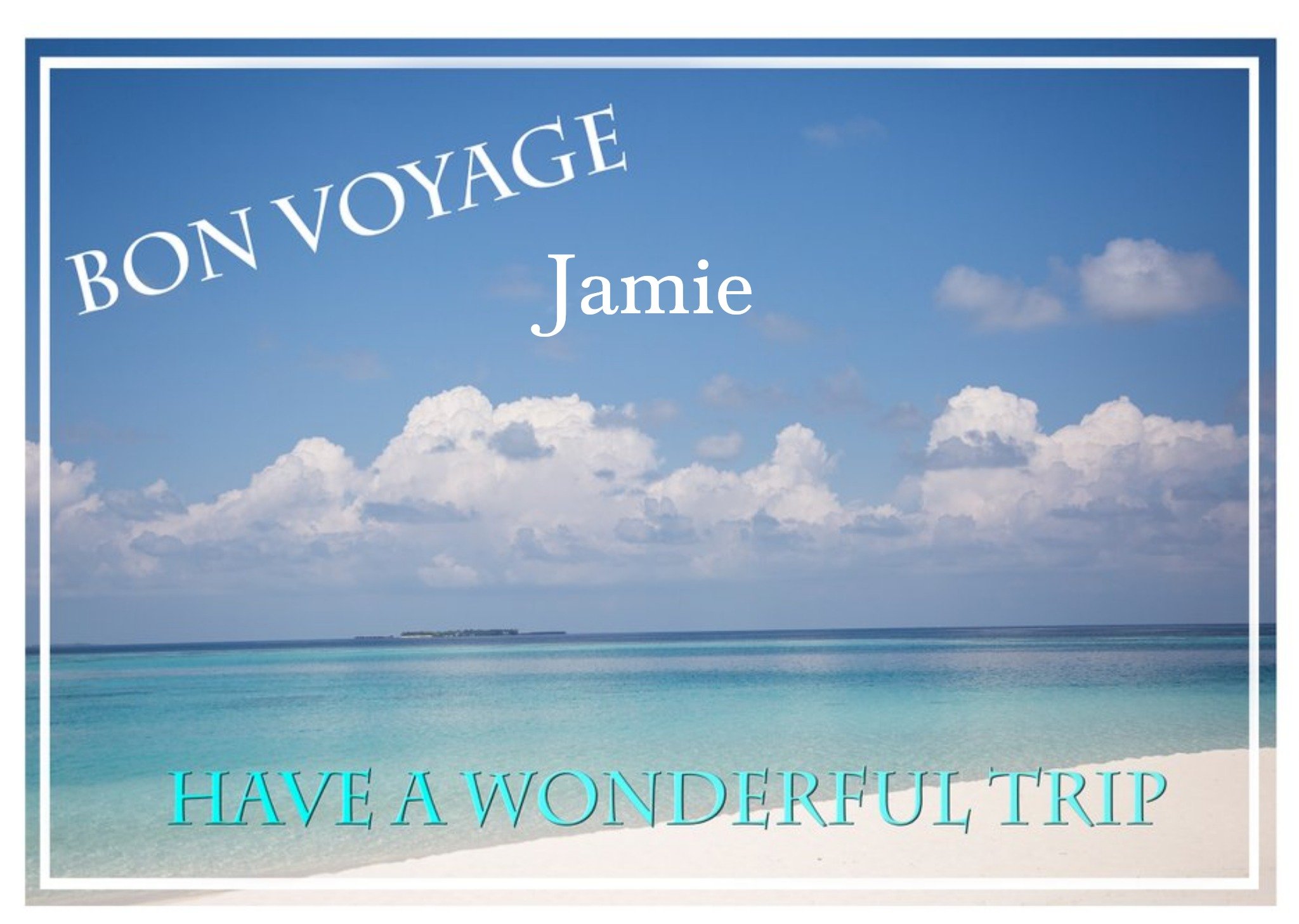 Alex Sharp Photogrpahy Beach Personalised Bon Voyage Card Ecard