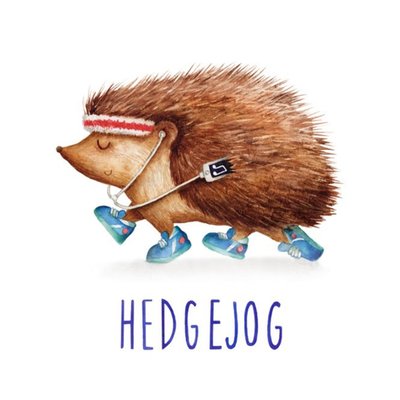 Hedgehog Jog Pun Card