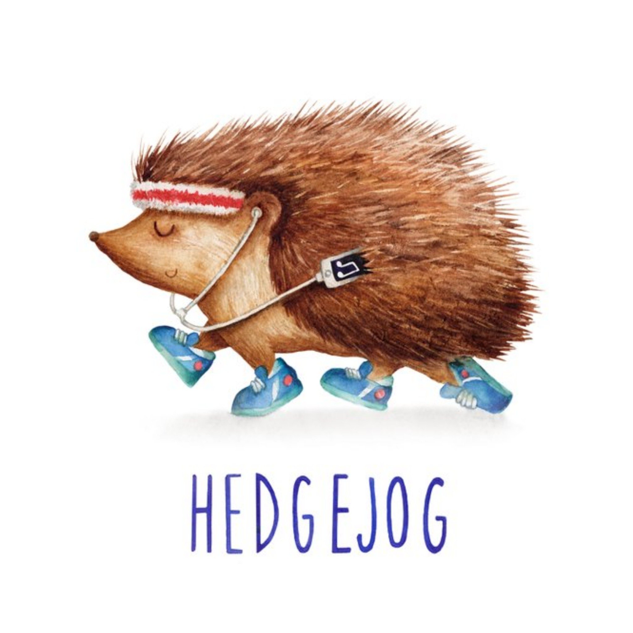 Hedgehog Jog Pun Card, Square