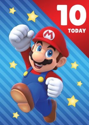 Super Mario Bros 10 Today Personalised Age Birthday Card