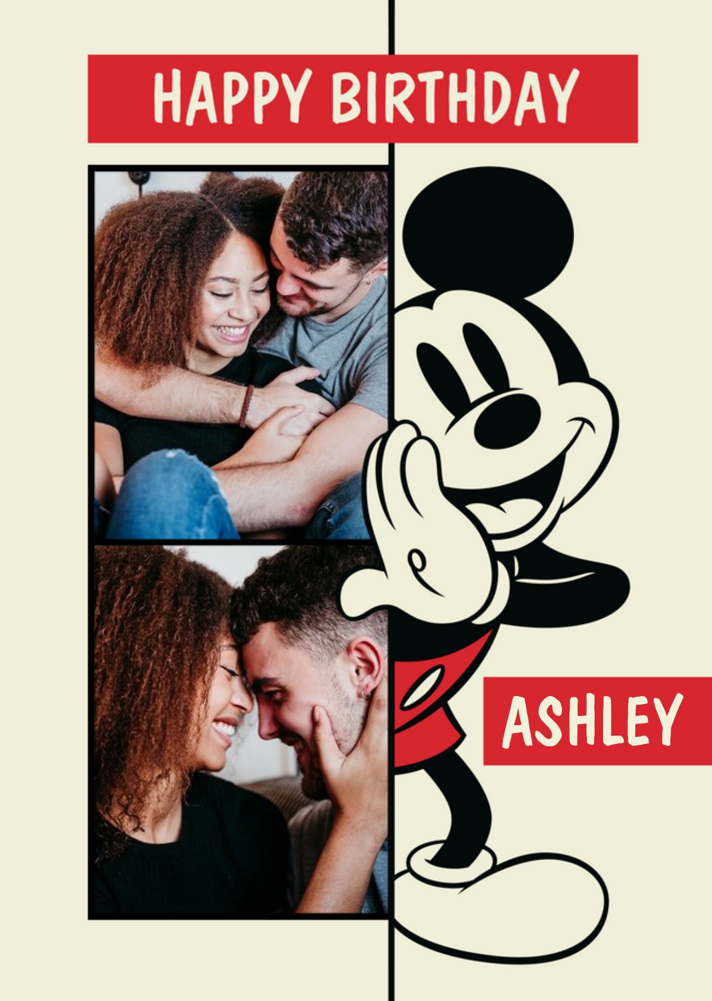 Disney Mickey Mouse Illustrated Photo Upload Birthday Card Ecard
