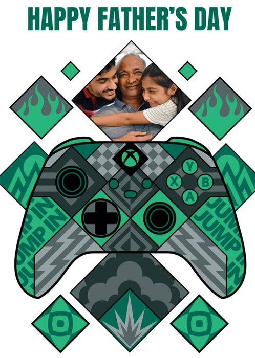 Xbox Controller Happy Father's Day Photo Upload Card
