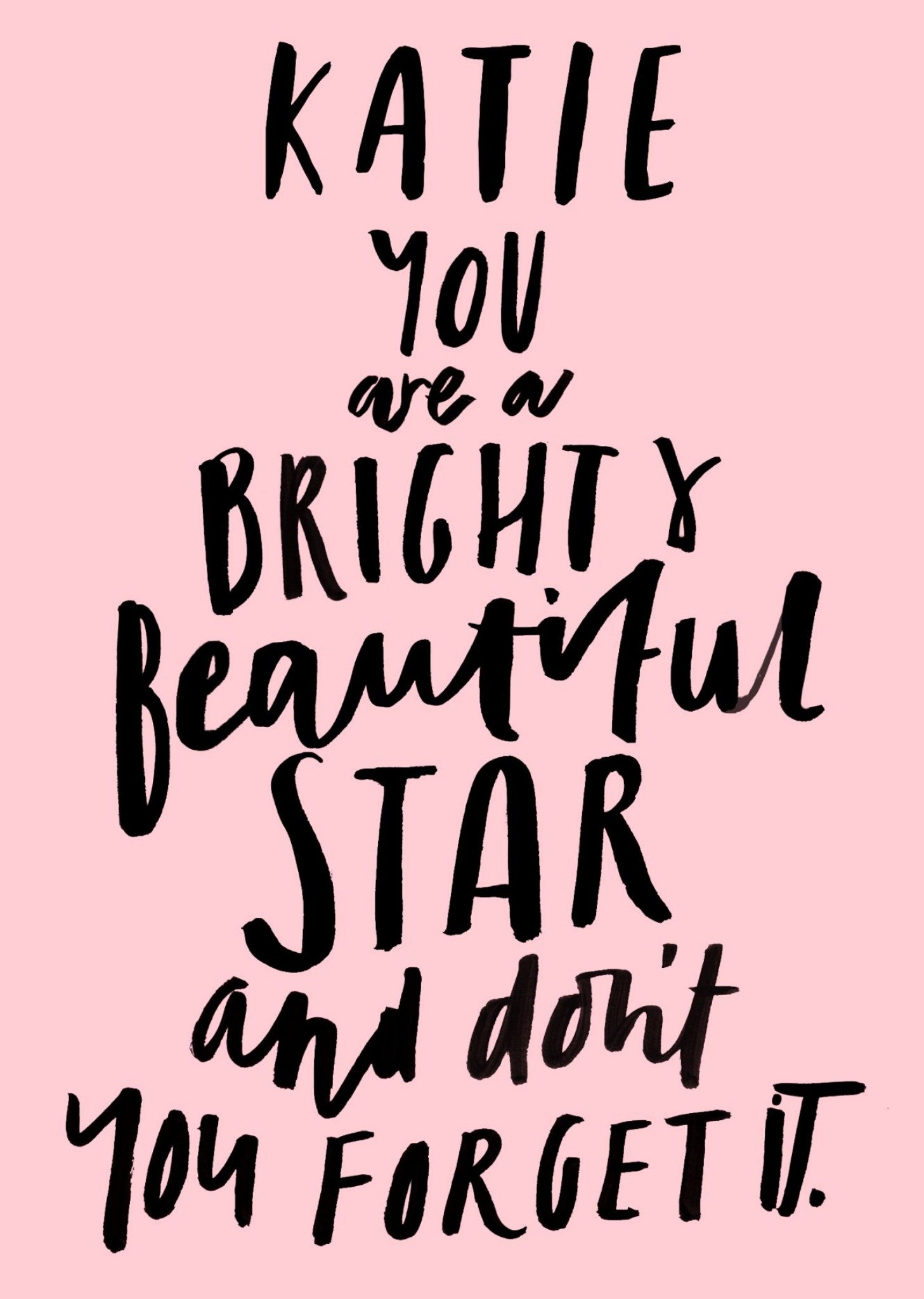 Personalised Name You Are A Bright Beautiful Star Card