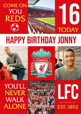 Liverpool FC Photo Upload Birthday Card