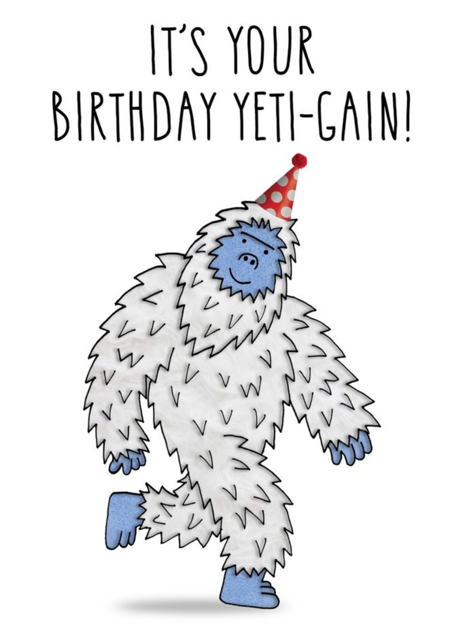 Moonpig All The Best Illustration Yeti Funny Abominable Snowman Birthday Card, Large