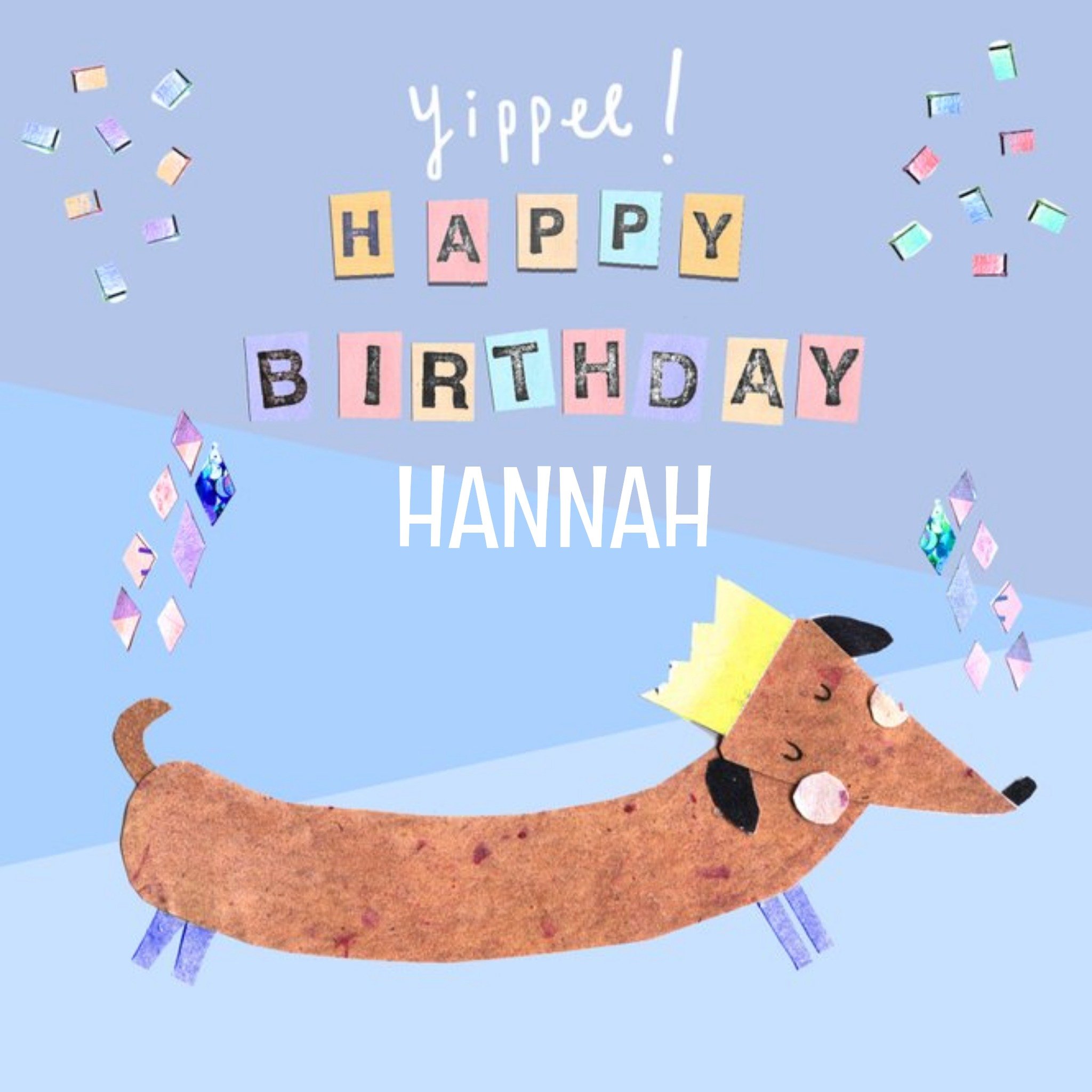Moonpig Personalised Wiener Dog Happy Birthday Card, Large