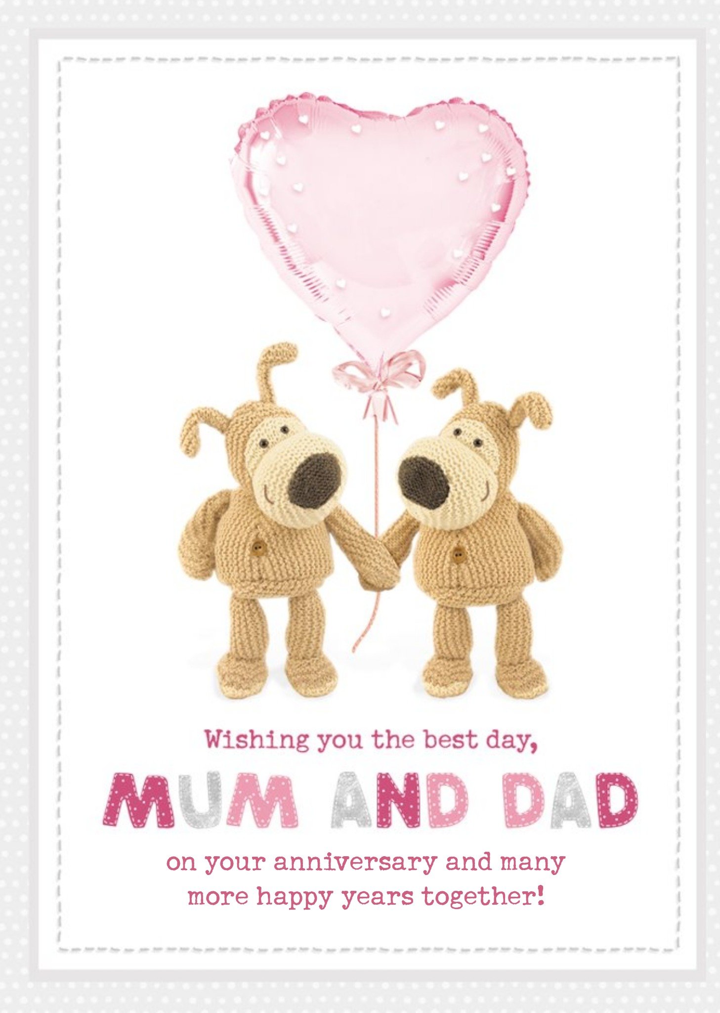 Boofle Cute Sentimental Mum And Dad Anniversary Card, Large