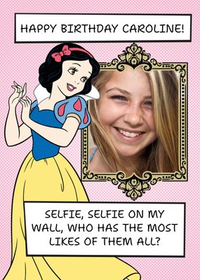 Disney Snow White Mirror Personalised Photo Upload Happy Birthday Card