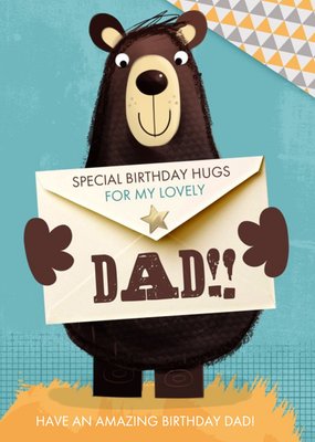 Big Bear Special Birthday Hugs Happy Birthday Dad Card