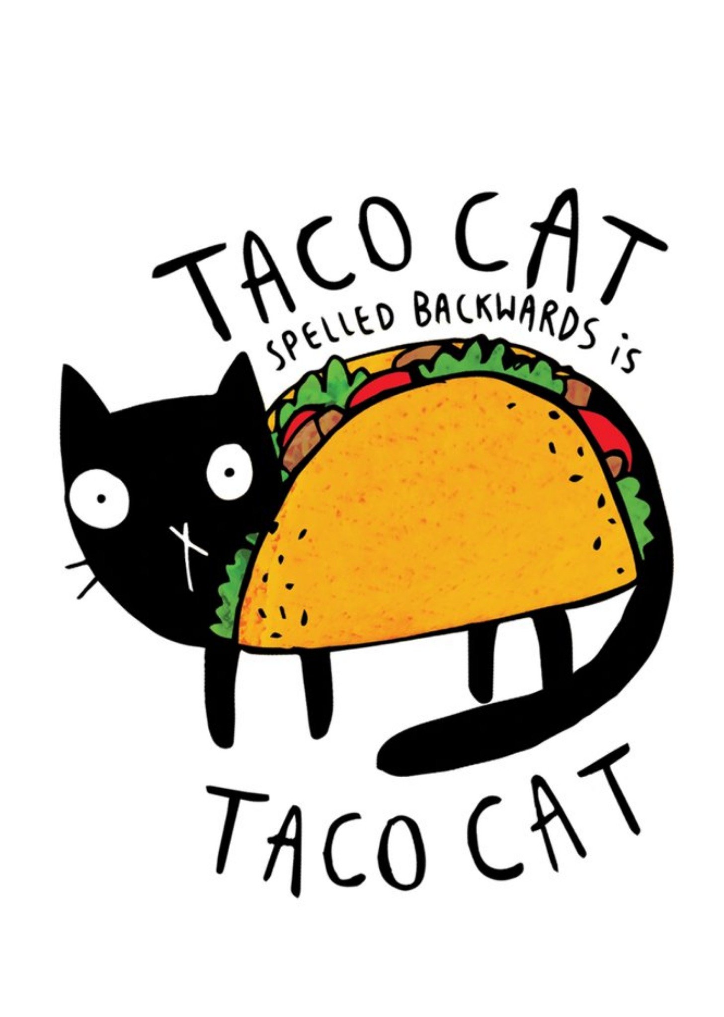 Moonpig Illustrated Taco Cat Card Ecard