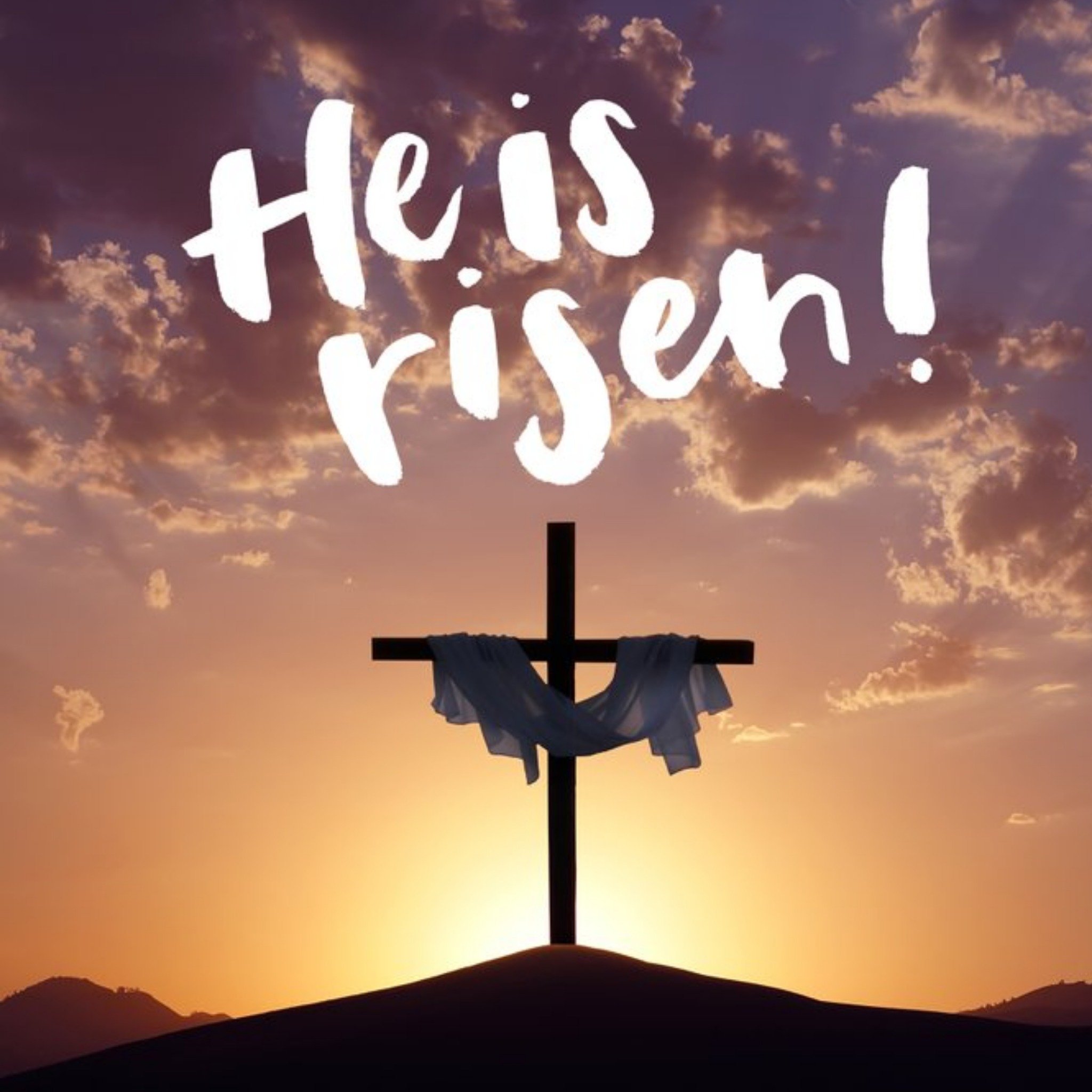 He Is Risen Easter Card, Square