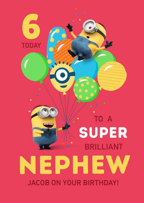 Despicable Me Minions Super Brilliant Nephew Birthday Card