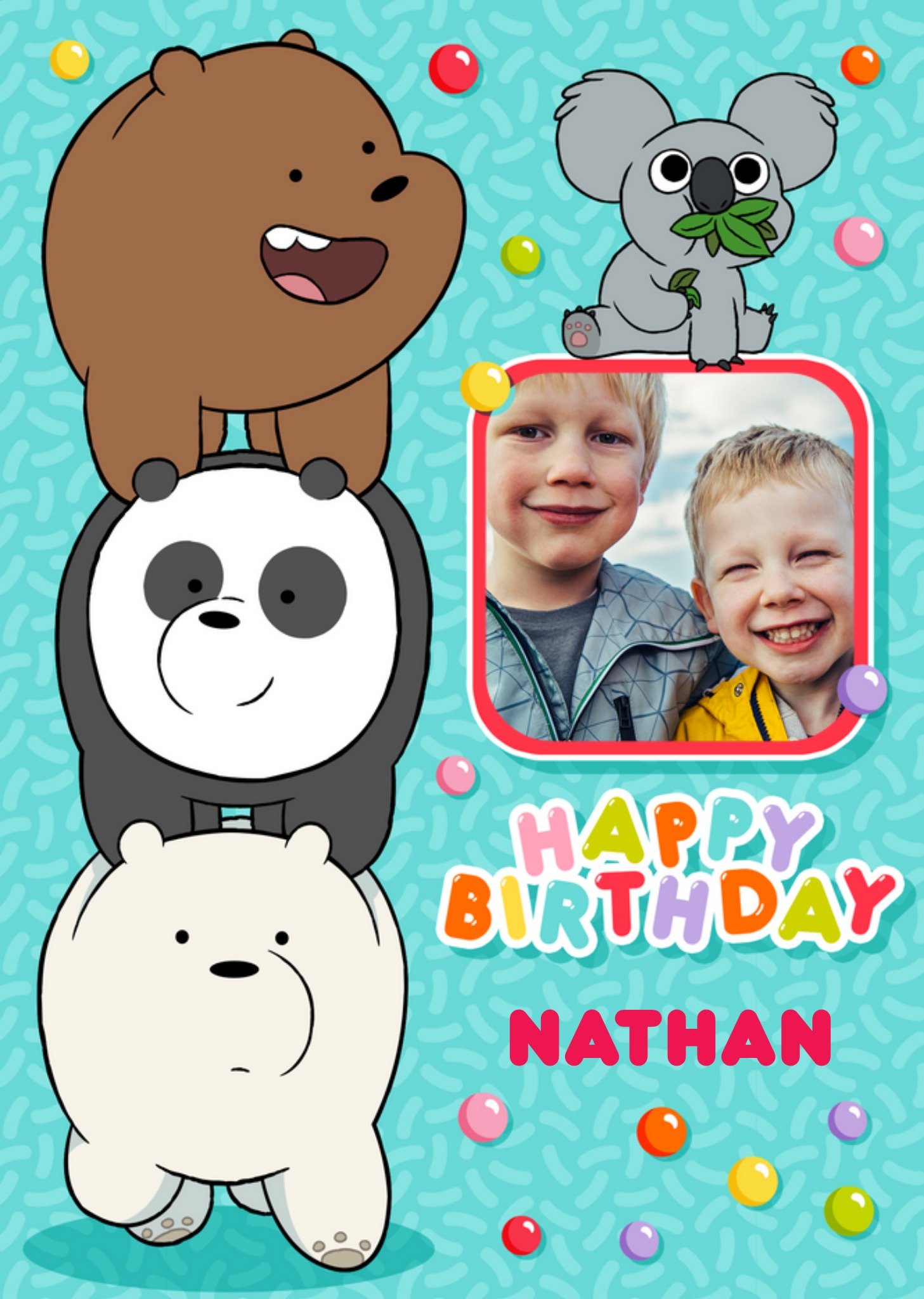 Other We Bare Bears Happy Birthday Bears Stack Photo Upload Card Ecard