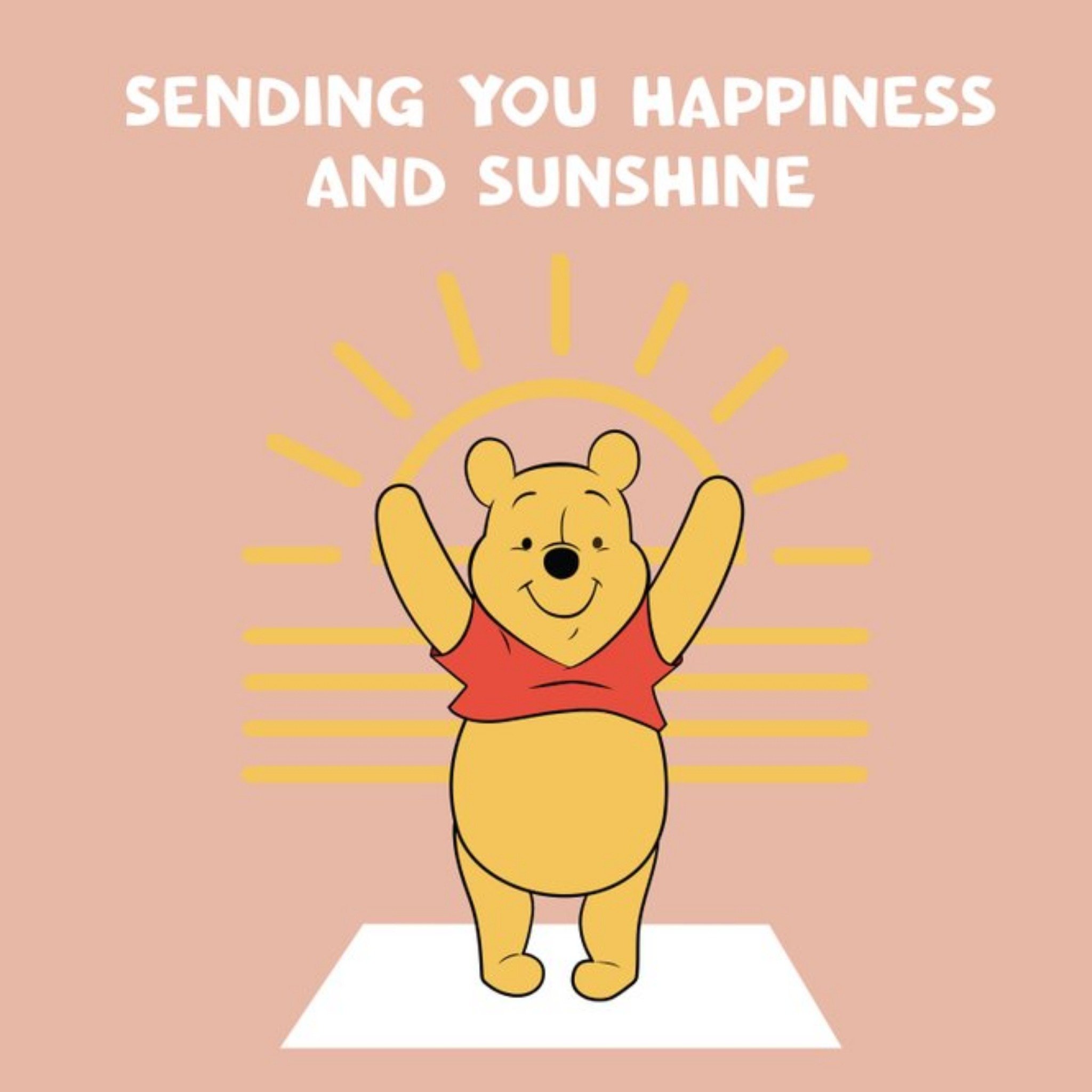 Disney Winnie The Pooh Sending You Happiness And Sunshine Birthday Card, Large