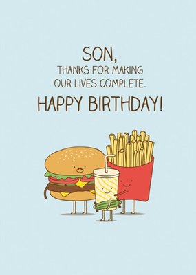 Modern Funny Thanks For Making Our Lives Complete Birthday Card
