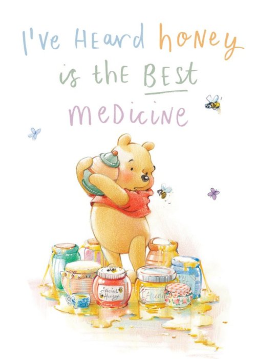 Winnie The Pooh Honey Is The Best Medicine Get Well Card