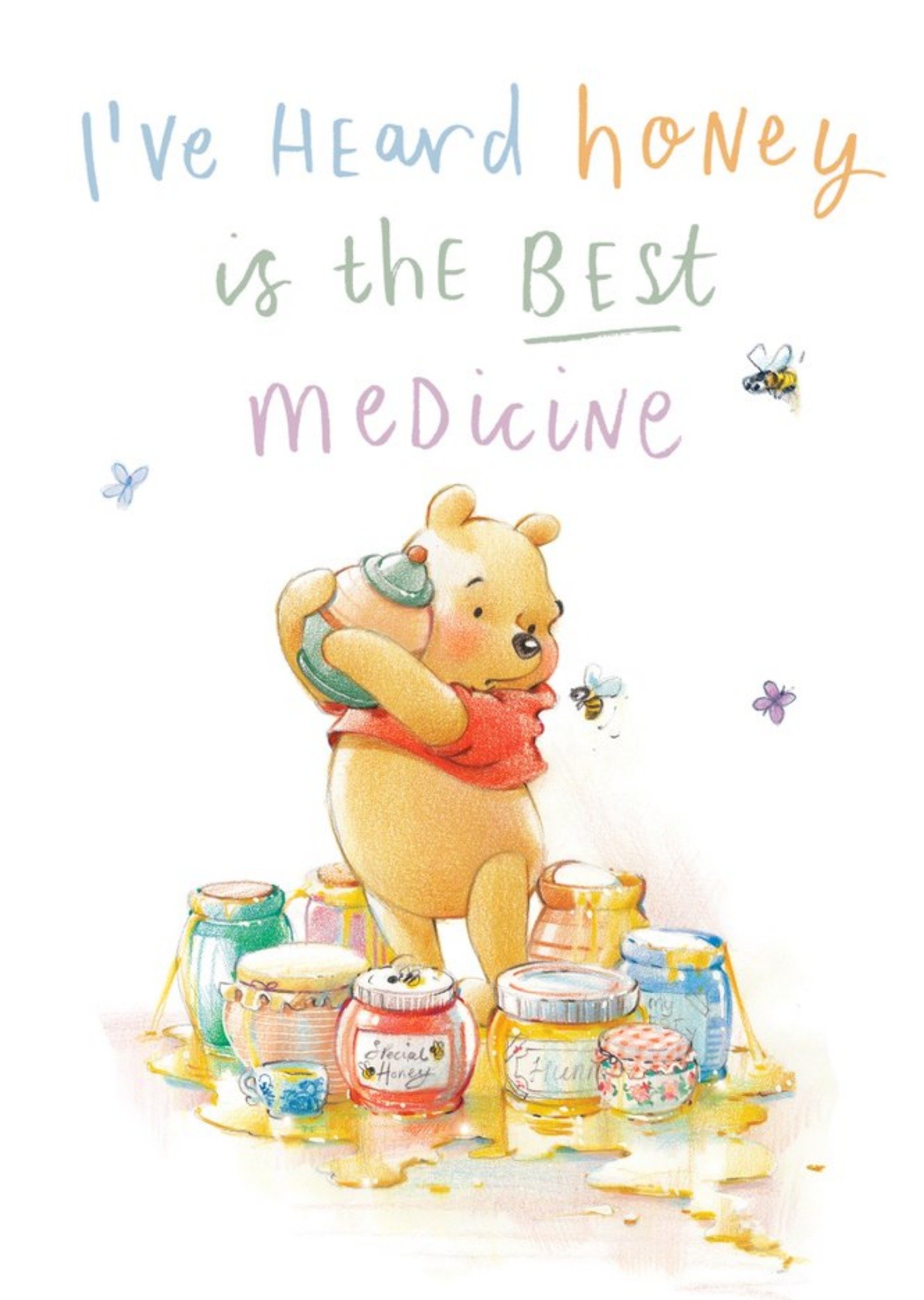 Disney Winnie The Pooh Honey Is The Best Medicine Get Well Card Ecard