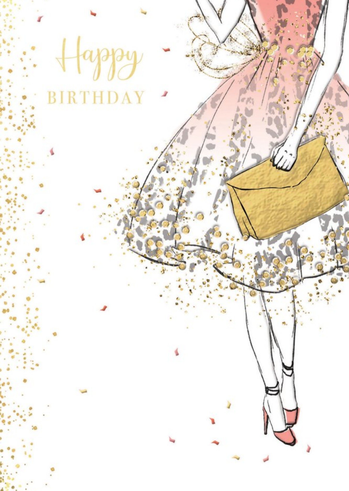 Moonpig Happy Birthday Pretty Dress Card, Large