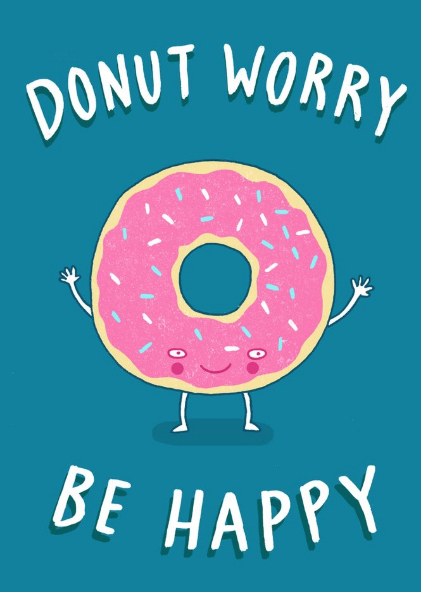 Moonpig Donut Worry Be Happy Card, Large
