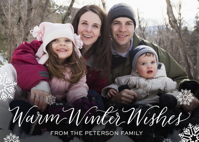Warm Winter Wishes From The Family Photo Christmas Card