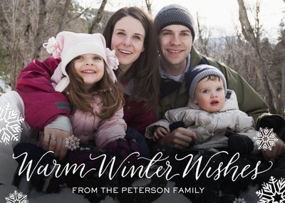 Warm Winter Wishes From The Family Photo Christmas Card