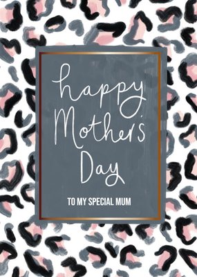 Watercolour Leopard Print Personalised Happy Mother's Day Card