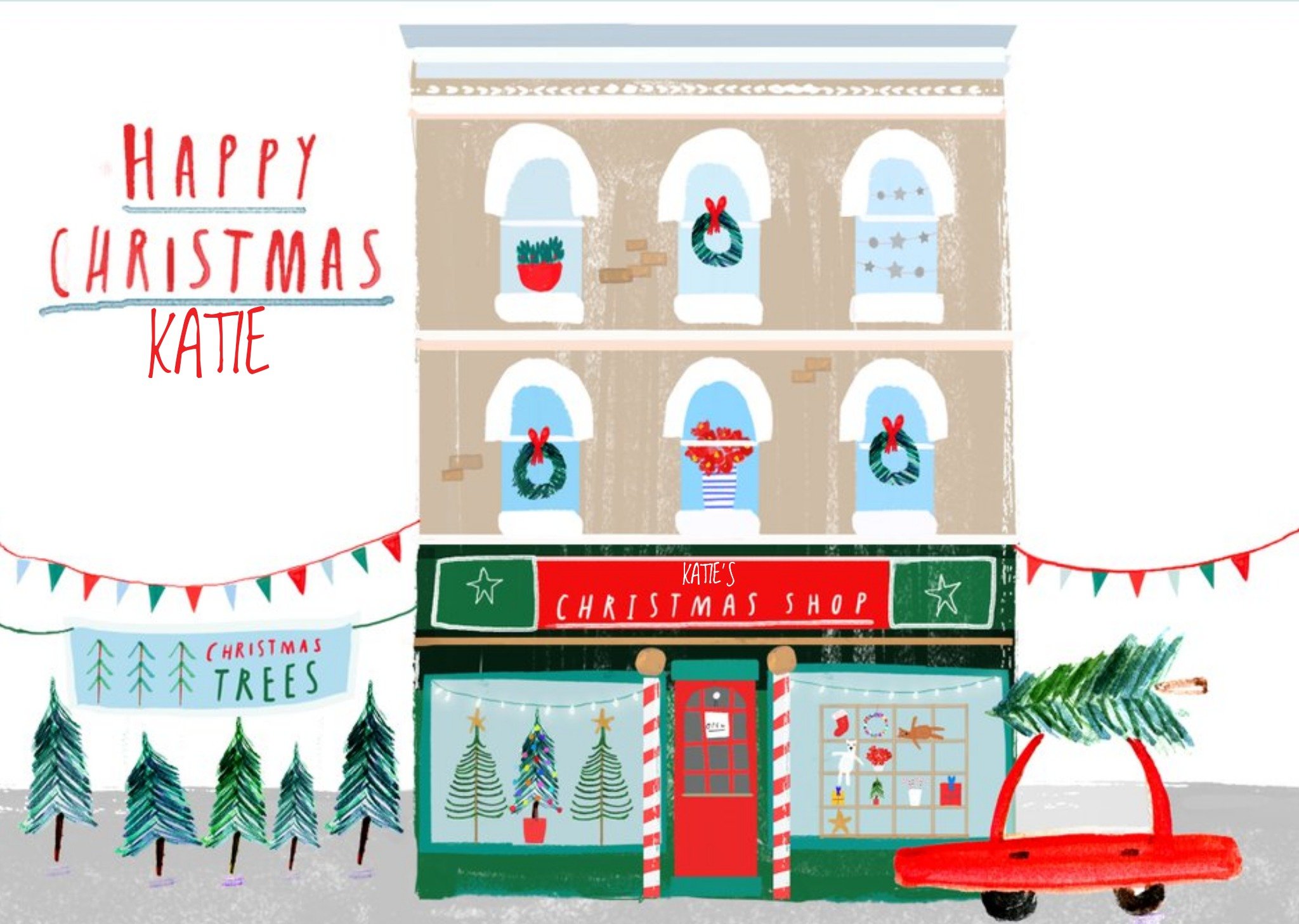 Jones Street Happy Christmas Personalised Card Ecard