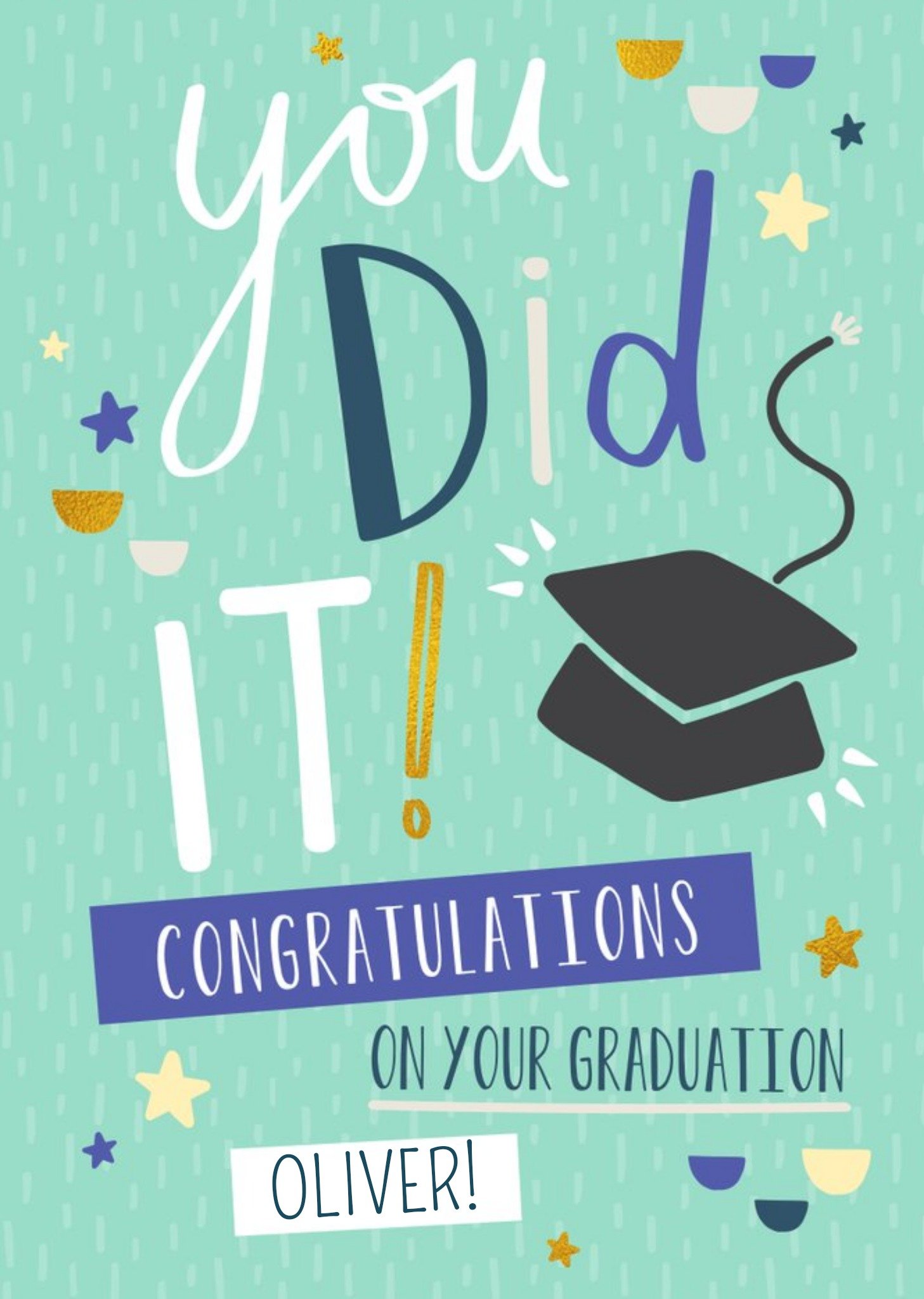 Moonpig You Did It Personalised Graduation Congrats Card, Large