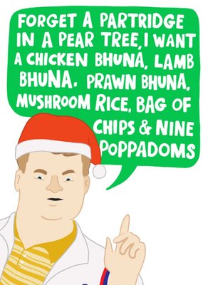 Funny Gavin And Stacey James Corden Indian Takeaway Order Christmas Card