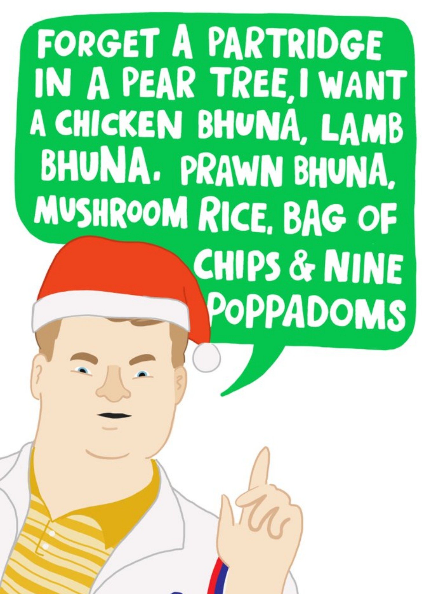 Funny Gavin And Stacey James Corden Indian Takeaway Order Christmas Card Ecard