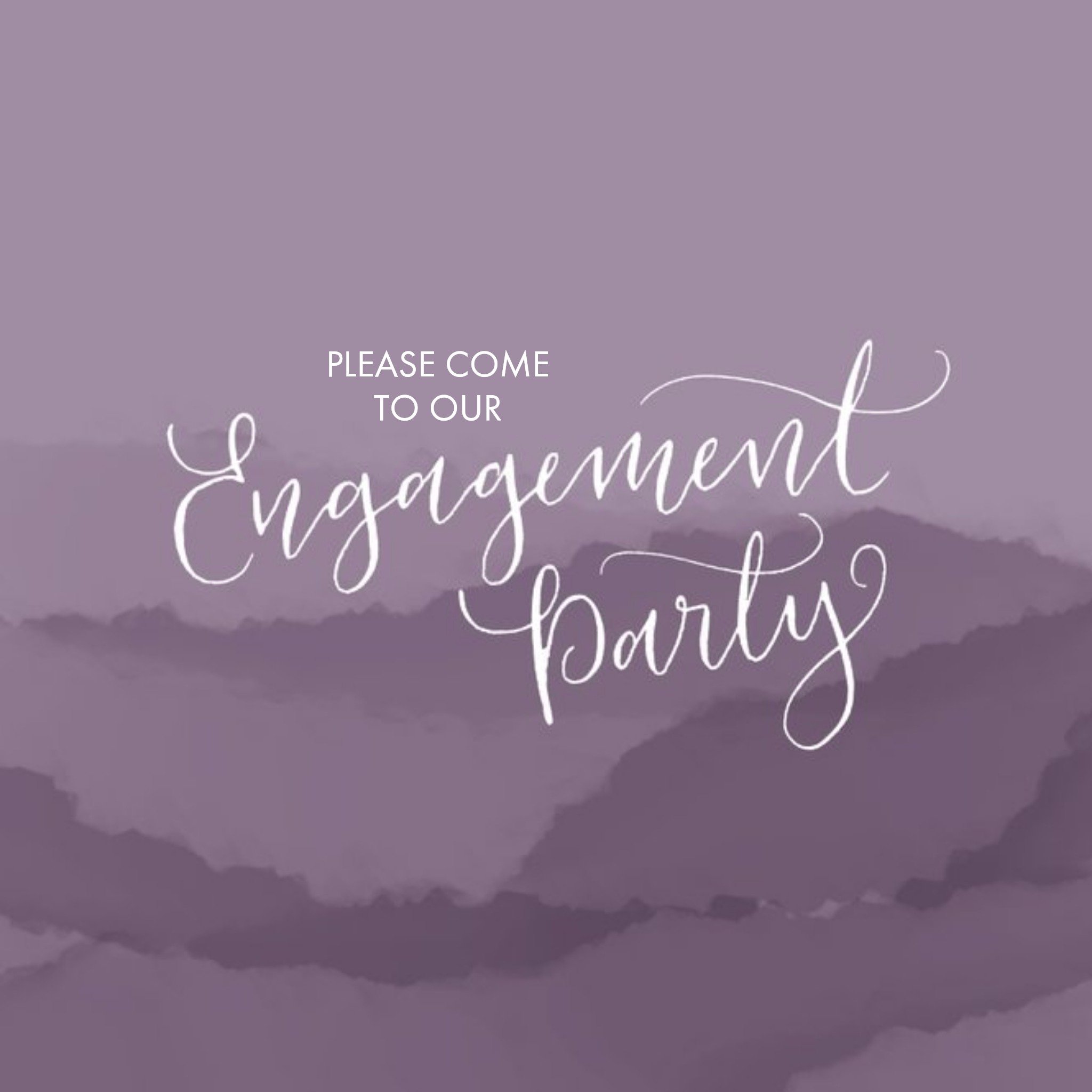 Moonpig Violet Hills Personalised Engagement Party Invitation Card, Square