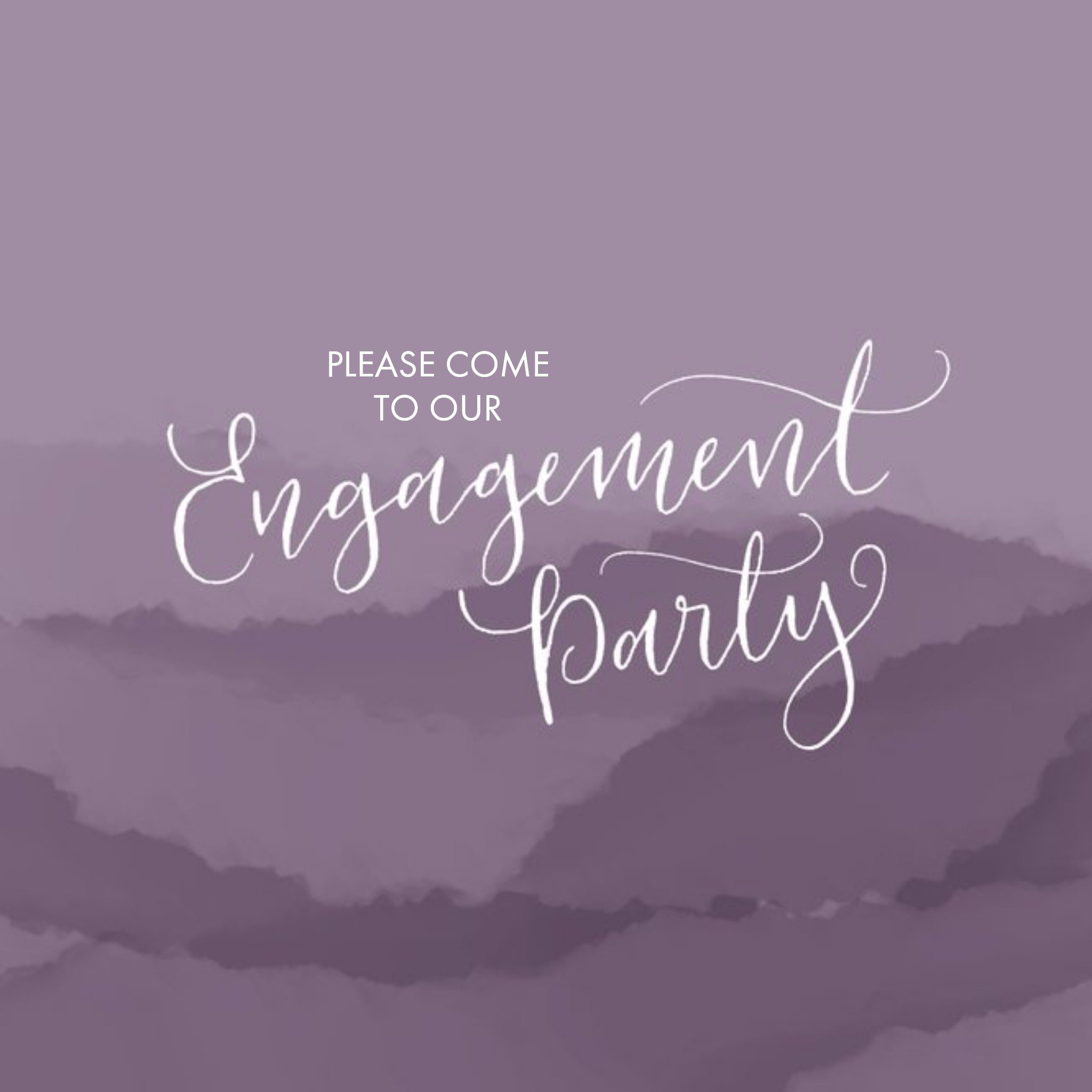 Violet Hills Personalised Engagement Party Invitation Card, Square