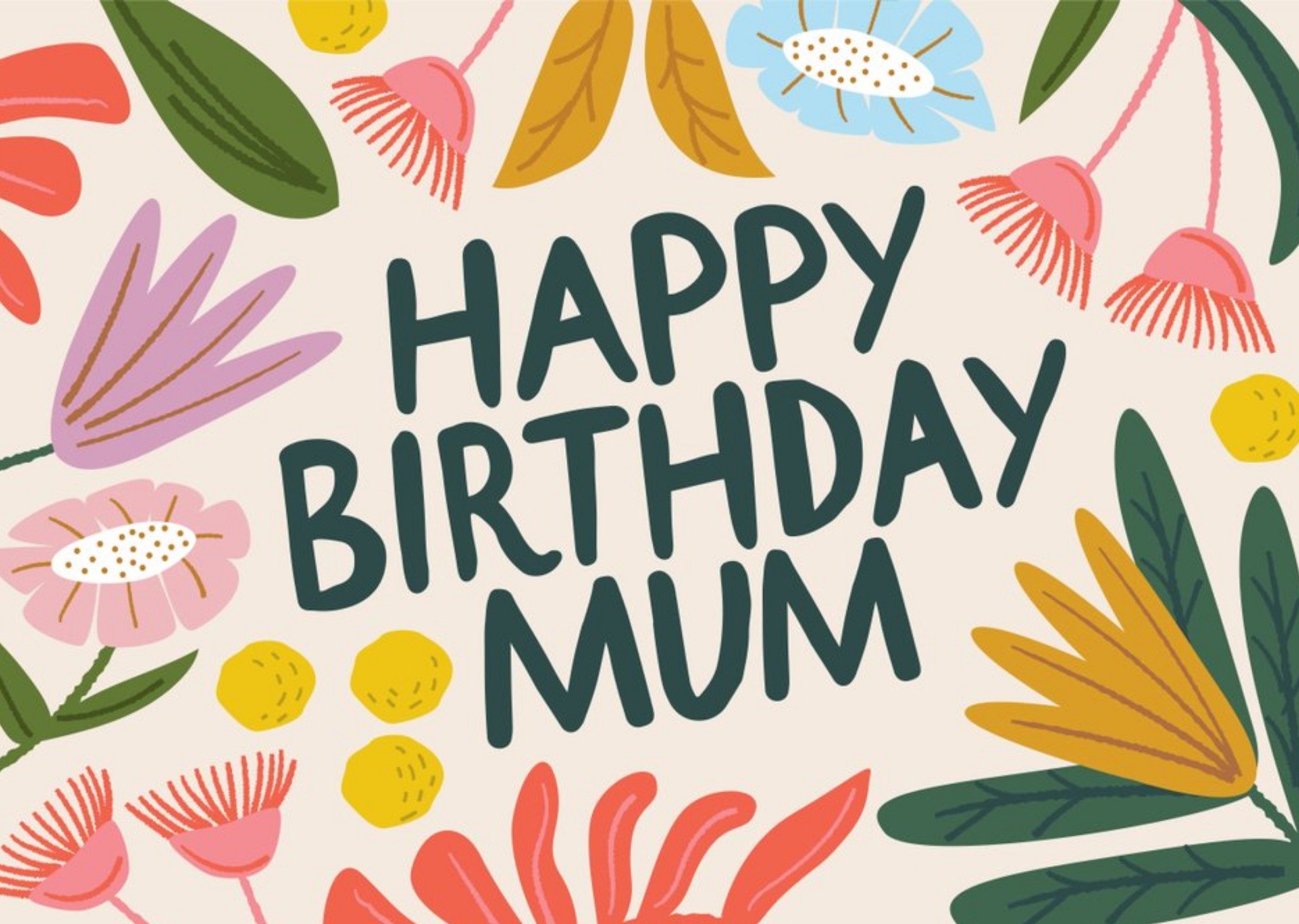 Moonpig Beck Ng Floral Colourful Mum Birthday Card, Large