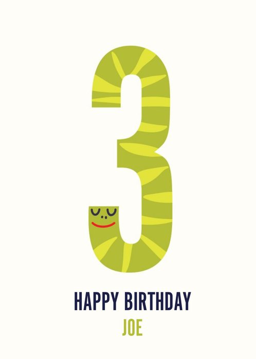 Happy Birthday Card - Cute - Snake