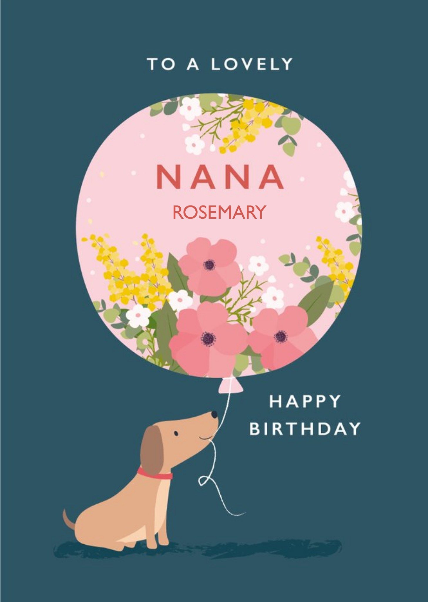 Moonpig Klara Hawkins Cute Sausage Dog Lovely Nana Birthday Card Ecard
