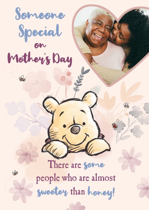 Winnie The Pooh Sweeter Than Honey Photo Upload Mother's Day Card