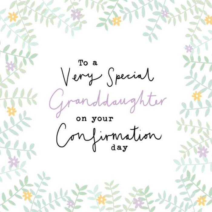 Cute Flower Illustration On your Confirmation Day Card