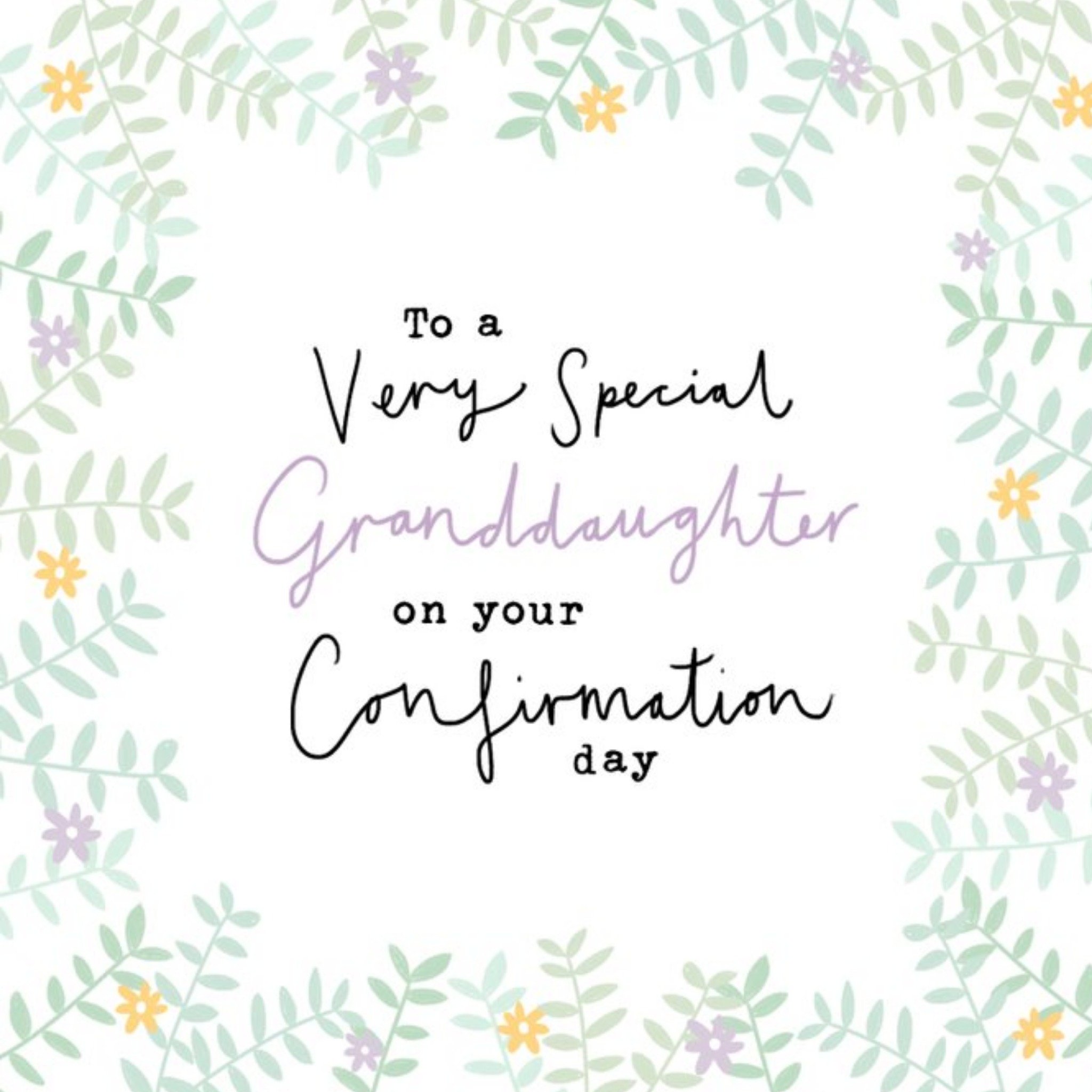 Cute Flower Illustration On Your Confirmation Day Card, Square